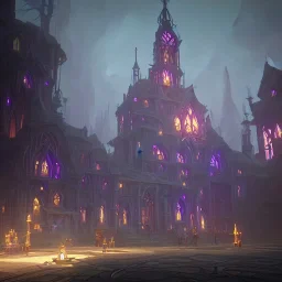 A magical city castle for warlocks and witches