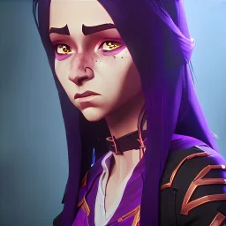 Portrait of a beautiful 12 year old warlock girl