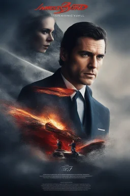 Create a movie poster for the movie "James Bond, 007 is Superman," Starring Henry Cavill and Alexandra Daddario, 4k, 8k, 16k, 32k, 100k UHD, Ultra-high resolution, photorealistic, 1080p, 4k, 8k, 16k, 32k, 100k UHD, Ultra-high resolution, photorealistic, 1080p, (matte skin:1.5), (extremely detailed face:1.5), (realistic human hair:1.5), (intelligent eyes:1.5), masterpiece, octane render, (long shot environmental portrait:1.8)