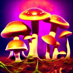 psychedelic mushrooms with alien texture, photography, psychedelic forest background