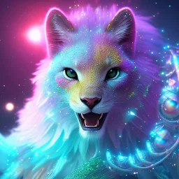 fantasy creature, sharp eyes, galactic glitter background, delicate colors, full of details, smooth, light effect，vaporwave colorful, smooth, extremely sharp detail, finely tuned detail, ultra high definition, 8 k, unreal engine 5, ultra sharp focus