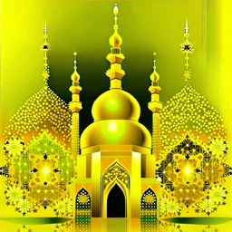 Yellow sparking Islam greetings