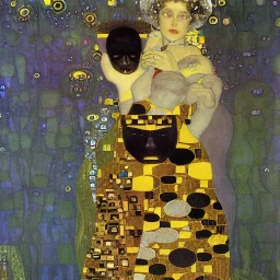 mix with batman and tardigrade by Gustav Klimt