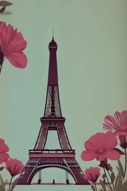 Tour Eiffel,vintage,flower,color ,pattern,4k