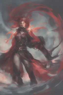 A exalted female archmage, her black robes and long pink hair shining in the light, her greatsword held firmly in her hands as she strides forward, her red eyes blazing with a fierce intensity, levitating above enemys , dodging enemy fire, 4K,