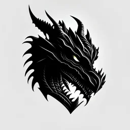 a cute dragon head black logo