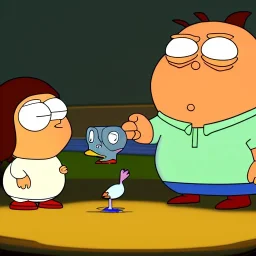 stewie griffin eating a duck