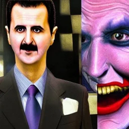 Bashar al-Assad in the character of the Joker