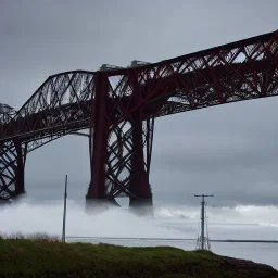  Forth Railway Bridge in stormy weather