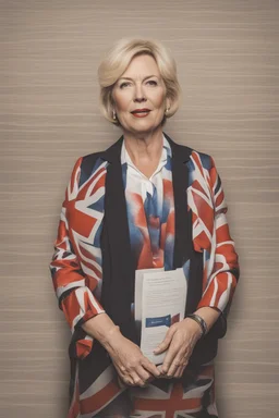 Portrait of a blonde british 50 year old female politician by Neale Worley