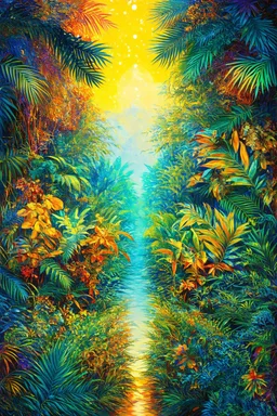 a quarter doesn’t just multiply days - it rewrites seasons;Surrealism inspired by Klimt and Hundertwasser; Golden Hour; Iridescent; Controversial; Supremely Detailed; Jungle Foliage Palette