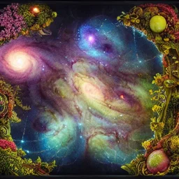 A portal to galaxy, view many plants, beautiful milkyway shot, view out of the spaceship, intricate, ultra-fine detail, 8k, high-quality, 3d, realistic, digital art, detailed matte, brian froud, howard lyon, selina french, anna dittmann, annie stokes, lisa parker, greg rutowski,