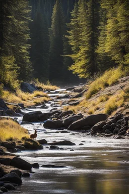 This is amazing! I love how the light glints off everything, giving stark contrast to the shadows. There must be some deer or elk up ahead since the horse has his ears perked forward and with an intent gaze of interest. The young lady looks like she is enjoying herself alone with her friend while plodding downstream through the lazy creek. Thank you for sharing. Beautiful artwork!(1842-1903) With her weathered boots and a heart filled with wanderlust, Isabella "Wildflower" roamed the untamed fr