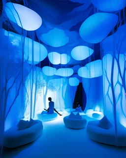 Step into the luminous pavilion, where the atmosphere echoes with the essence of the throat chakra. Cool shades of blue fill the air, evoking clarity and self-expression. The gentle breeze carries whispers of wisdom and truth, encouraging honest communication. The space resonates with the melodic sounds of flowing water, symbolizing fluidity of expression. Here, the air feels alive with the power of words and creative expression. Enter this atmospheric sanctuary, with truth, confidence, grace