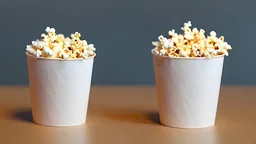 popcorn in disposable paper cup