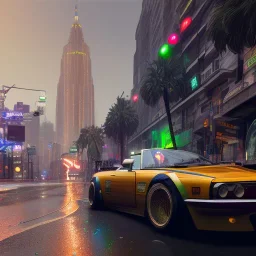 Gta 5 city, ultra realistic, intricate details, ultra highly detailed, shiny, smooth, studio quality, octane render, Surrealism, Triadic colour scheme,glow-stick, ambient lighting,nightclub lighting, polaroid, 100mm, --ar 1:1 --v4