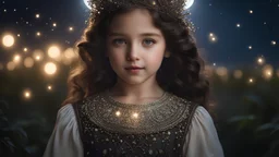 little young Jewish girl, peaceful, gentle, calm, wise, traditional Jewish costume, perfect eyes, exquisite composition, night scene, fireflies, moon, stars, beautiful intricate insanely detailed octane render, trending on artstation, 8k artistic photography, photorealistic concept art, soft natural volumetric cinematic perfect light, chiaroscuro, award-winning photograph, masterpiece, raphael, caravaggio, William-Adolphe Bouguereau, alma-tadema