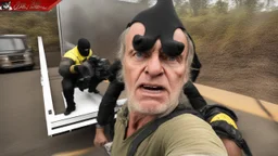 derranged lunatic man selfie