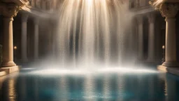 sunlight, glistening water spray, sparkling fountains, recreation, relaxation, luxury, magnificent, showers, dream world, calm beauty, symmetry, fantasy world, magic, splendor, uplifting, inspiring, therapeutic, chiaroscuro, color, award-winning colour photograph, beautiful composition, exquisite detail, Nikon 135mm