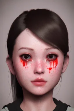 girl cute cry blood