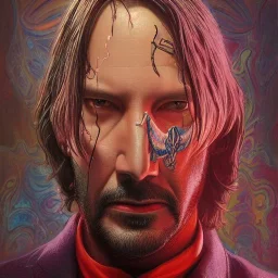 psychedelic fantasy character portrait of john wick, ultra realistic, wide angle, intricate details, highly detailed by peter mohrbacher, lisa frank, wayne barlowe, boris vallejo, hajime sorayama aaron horkey, gaston bussiere, craig mullins, detailed matte painting, deep color, fantastical, intricate detail, splash screen, complementary colors, fantasy concept art, 8k resolution trending on Artstation Unreal Engine 5