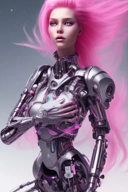 cyborg, pink hair,seven , perfekt, real, dream