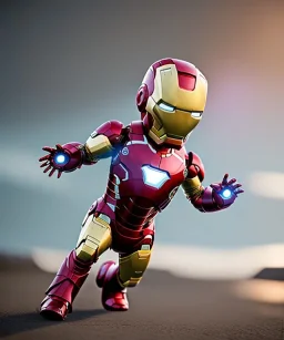 iron man toddler, full body, dramatic lighting, angry, hyper realistic