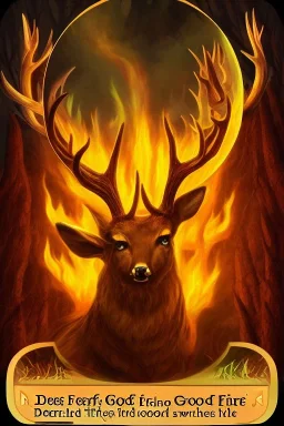  deer god forest mythic demon fire