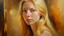 oil painting woman blondi