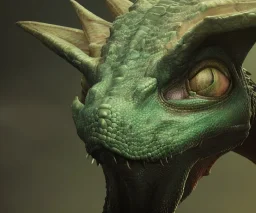 green dragon, dragon portrait, portrair, dragon head, dragon face, big eyes, fangs, dragon with horns, 8k resolution, high-quality, fine-detail, fantasy, incredibly detailed, ultra high resolution, 8k, complex 3d render, scary