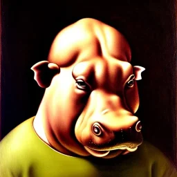 portrait of a Hippo Diego Velázquez style