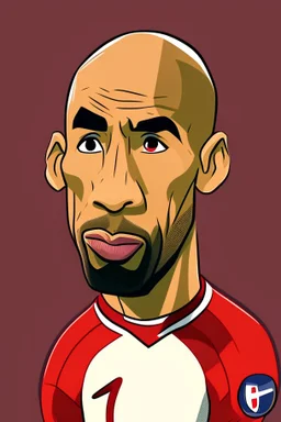 Thierry Henry French soccer player ,cartoon 2d