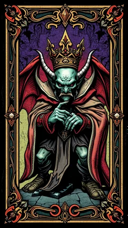 goblin king card with ornate frame