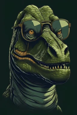 T-rex with glasses