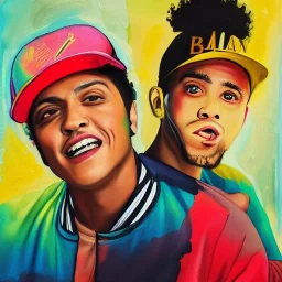 Painting of Bruno mars and Anderson paak