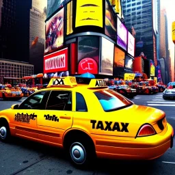 concept art, design, taxi car in new york, taxi car, photography, professional photography, taxi car made of candies, candies, car made of sweets