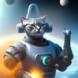 Cat Robot Space Dark war