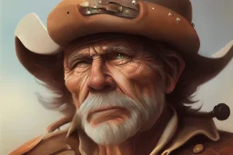 old RUGED cowboy face hat