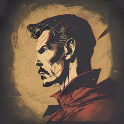 doctor strange comic book profile picture vintage film grain effect