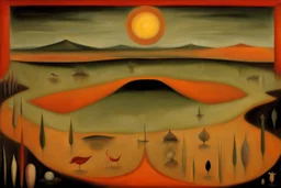 A surreal landscape by Mark Rothko, by artist Leonora Carrington