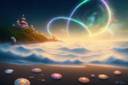 stars beach shore shoreline beautiful destinations path night time trail fantasyart lights glowing colorful nightsky water peace magical sanddollar ocean