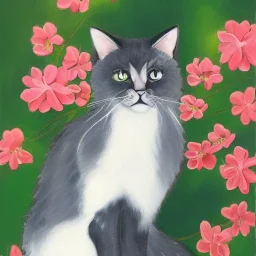 cat of blooms