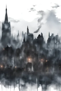watercolor black style, mystical, transparent, ghost gotham city , F/2.8, Lens Flare, Tonal Colors, 8K, Full-HD, ProPhoto RGB, Perfectionism, Rim Lighting, Natural Lighting, Soft Lighting, Accent Lighting, Diffraction Grading, With Imperfections, insan