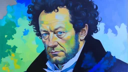 acrylic illustration (Alexander Sergeyevich Pushkin), detailed