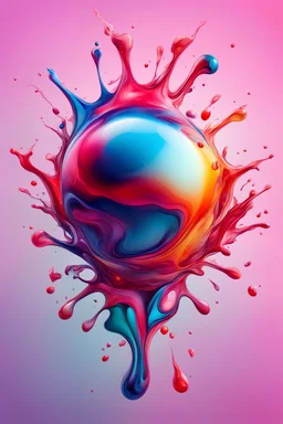 colorful liquid design with ball