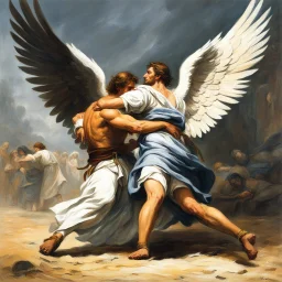 [illustration by Grzegorz Rosiński] Jacob wrestling with angel