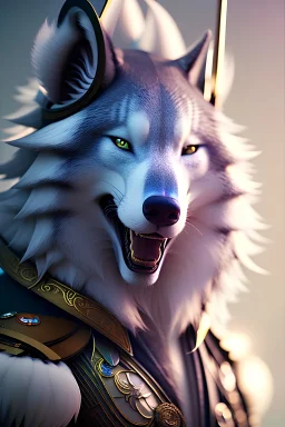 award winning portrait of a male anthropomorphic rainbow wolf long black hair. character design by cory loftis, fenghua zhong, ryohei hase, ismail inceoglu and ruan jia. unreal engine 5, artistic lighting, highly detailed, photorealistic, fantasy