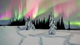 Lots of colors, like the northern lights.