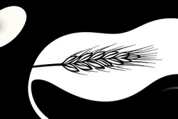Graphic element of wheat sheaf, vertical, black on white vector