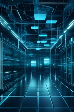 Futuristic image of networks and servers for retail